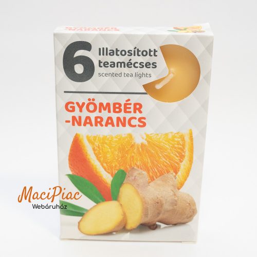 Illatos teamécsesek gyömbér-narancs illatban 6 db-os