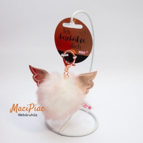   Angyalszárnyas rózsaszínes pom-pom plüss kulcstartó, táskadísz Nici márka, rose gold színben Új!