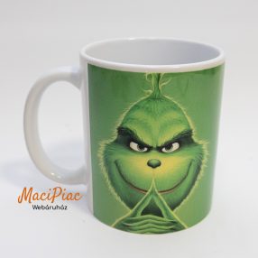   Grincs porcelán füles kakaós, kávés bögre (A sportos szellem) vicces  Karácsonyi 0,3 l Új! Ritkaság!