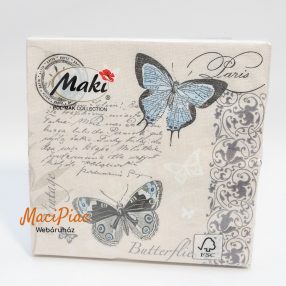   Kék lepke Vintage mintás szalvéta Daisy 33x33 cm 20 darabos 3 rétegű Új csomag