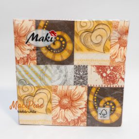  Barna Graphic Mozaik mintás szalvéta Daisy 33x33 cm 20 darabos 3 rétegű Új csomag