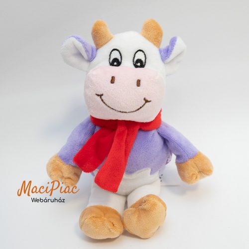 Plüss Milka tehén,  boci piros sállal