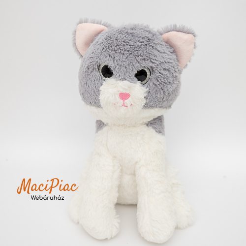 Plüss Penny FARM ANIMALS  CAT Plüsstanya PAMACS csillogó szemű szürke cica 