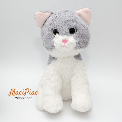 Plüss Penny FARM ANIMALS  CAT Plüsstanya PAMACS csillogó szemű szürke cica 