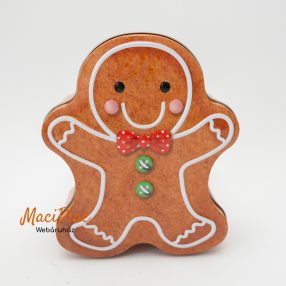   Mézeskalács figura Mézi alakú karácsonyi fém doboz, levehető tetővel Új!