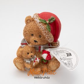   Vintage hatású karácsonyi mackó, maci pár nipp, dekorációs figura 1 db  Ritkáság!  új!