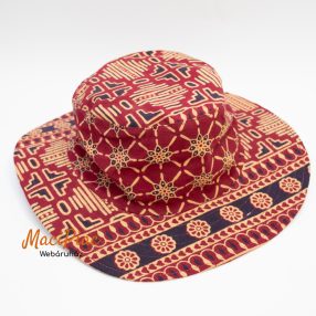   Afrikai sárszövet törzsi nyomott uniszex, divatos, könnyű kültéri, meleg móka kalap (bordó)