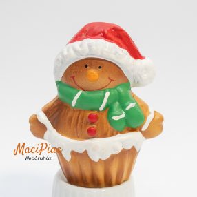 Karácsonyi dekorációs kerámia mézi muffin figura új!