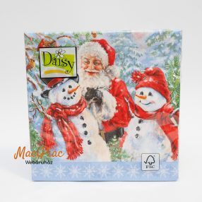   Mikulás hóember mintás Karácsonyi szalvéta Daisy új! 3 rétegű 33x33 cm 20 db