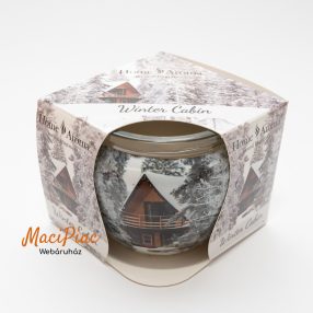   Home Aroma Karácsony illatú illatgyertya, poharas illatmécses - díszdobozban Winter Cabin Különleges új Karácsonyi illat