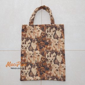   Vintage hímzéses kutya mintás bevásárlótáska, táska Vintage shopper canvas bag dog pattern Ritka, különleges!