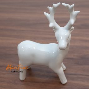   Porcelán fehér álló rénszarvas karácsonyi nipp, figura, dekoráció új