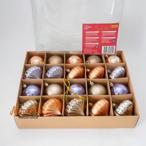   Dekorációs gömbök, karácsonyfadíszek új, díszdobozban LIVARNO home 20 db-os divatos 3 szín és forma