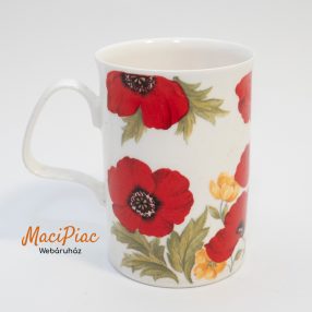   Vintage pipacs mintás porcelán teás bögre Roy Kirkham1992 England Monet
