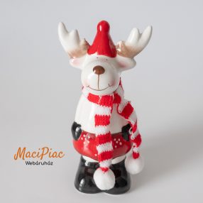   Rénszarvas porcelán karácsonyi figura, nipp, dísztárgy, dekoráció Új!