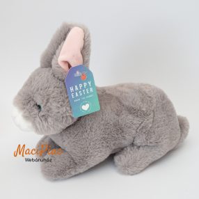   Plüss szürke élethű nyuszi Címkés! Keel Toys Happy easter