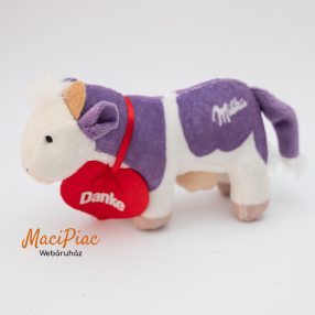   Plüss Milka 2016 tehén,  boci filc szívvel a nyakában Danke felírattal