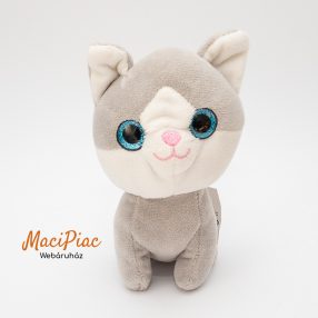   Aranyos háziállatok Pepco plüss csillogó szemű szürke cica
