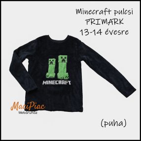   Minecraftmeleg puha pulcsi fekete szeinben PRIMARK 13-14 évesre (10.zsák)