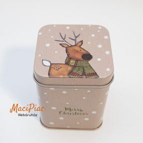   Kincs levehető tetejű Karácsonyi szarvas mintás fém doboz Nanu-nana