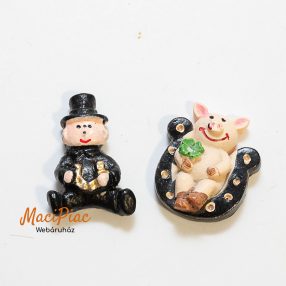 Szilveszteri mini kerámia dekoráció 2 db