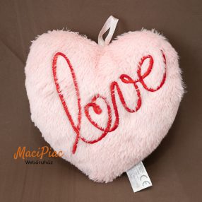   Plüss rózsaszín szív LOVE hímzéssel Valentin napi akasztható Zeeman textil