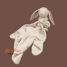   Plüss fehér nyúl, nyuszi virágos fülekkel Jellycat szundikendő, alvókendő, alvóka, rongyi