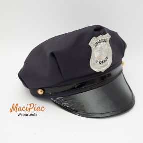   Rendőr sapka vagy rendőr kalap ezüst hímzéses jelvénnyel jelmez kiegészítő Jó minőségű! Német