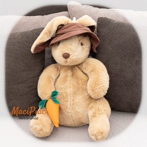   Nagy méretű plüss barna nyúl, nyuszi répával (akasztós, hátán cipzáros zseb)