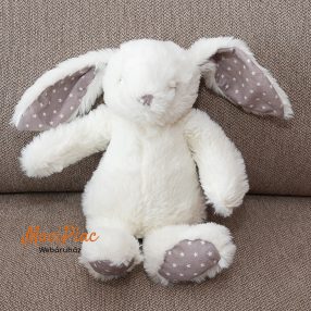   Finom puha plüss fehér nyúl, nyuszi csillag mintás fülekkel 