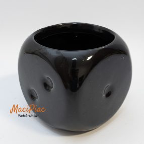 Dobókocka alakú porcelán fekete kaspó Német!