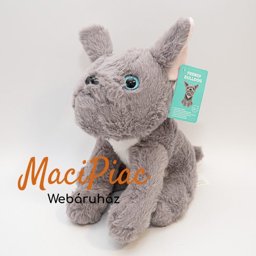 Plüss Penny Fogadj örökbe egy plüsst! 2025 tavaszi kutyák macskák sorozatból DRAZSÉ a csillogó szemű szürke french bulldog kutya, címkés új!