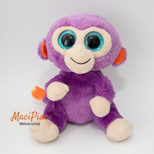 Ty Beanie Boos Grapes Purple Monkey 2015 lila piha majom csillogó kék szemekkel