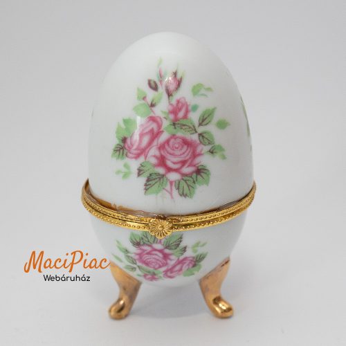 Fabergé felnyitható tetejű porcelán tojás Német, Kézi festésű, hibátlan! Ritka mintával!