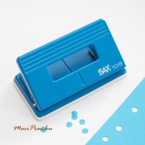   Erős, fém lyukasztó, otthoni, iskolai és irodai használatra (világos kék) SAX 108 2 lyuk 12 lap