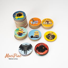   Chipicao korongok 4 emoji, 5 DC comics, 14 jégkorszak, 15db madagaszkár, 8db minion, 17db minion, 51db Angry Birds, Összesen: 114DB