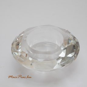 Csiszolt üveg dísztárgy, gyertyatartó