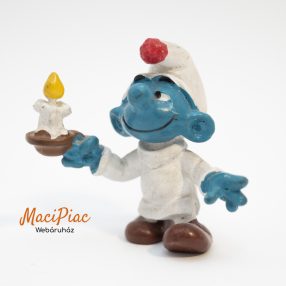   1979-es Peyo Smurf Hupikék Törpikék Candle Smurf gyertyát tartó törp Pvc figura