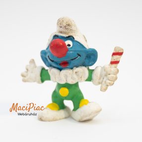   1978-as Peyo Smurf Hupikék Törpikék Candy Cane Smurf cukorkás törp Pvc figura