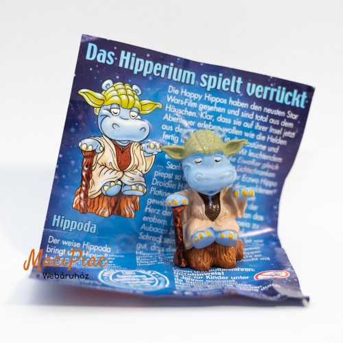 2002-es Kinder Happy Hippos Star Wars, Hippoda Yoda víziló figura BPZ papírral