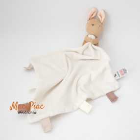   Babának fehér alvóka, alvókendő, rongyi, morzsolgatókendő barna nyuszis (finom puha) Tu márka Újszerű!