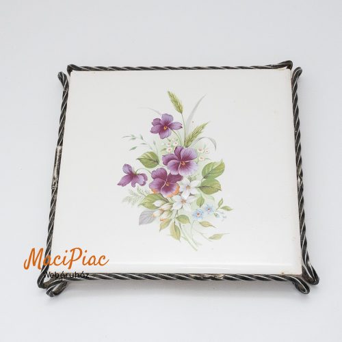 Porcelán virág mintás kivehető retro csempe alátét meleg ételekhez, edényalátét Német!