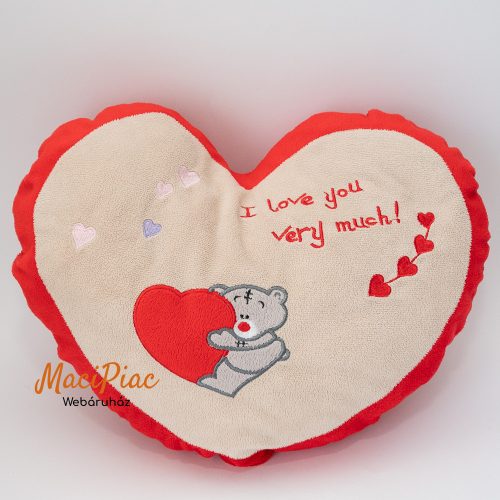 I LOVE YOU VERY MUCH! Nagyon szeretlek! Felíratú szív párna My To You macis