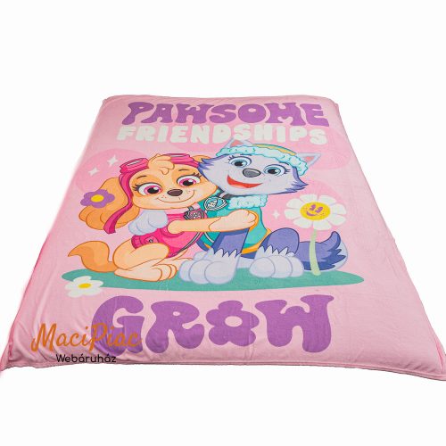 Mancsőrjárat rózsaszín lány mintás pléd, téli takaró 2025-ös 130x170 cm OEKO TEX PAW PATROL 