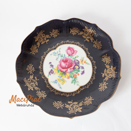 Vintage porcelán fali dísztányér, tányér Echt C M Hutschenreuther Kobalt Jelzett! Nagyon ritka! 