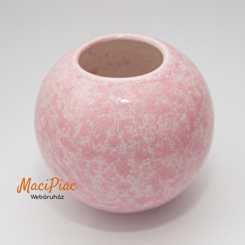 Különleges gömb alakú, formájú rózsaszín porcelán váza