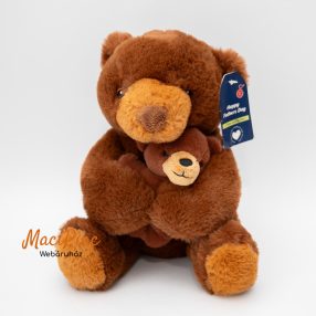  Plüss barna maci, mackó kölykét a kis medvebocsát öleli Kelle toys Finom puha! Címkés!