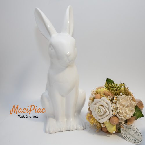 Porcelán nyúl, nyuszi húsvéti dekoráció, figura, nipp (nagy méretű) új