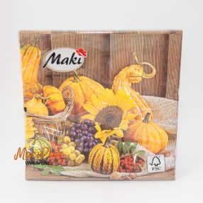   Őszi termések tök mintás szalvéta Maki Pol-Mak collection 33x33 cm 20 darabos 3 rétegű Új csomag