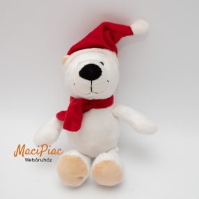 Kinder plüss Mikulás sapkás jegesmedve maci 